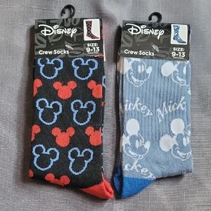 Disney Casual Socks Black and Blue Mickey Mouse Designs